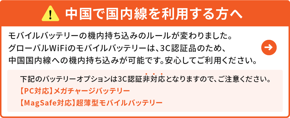 中国国内で国内線をご利用される方へ
