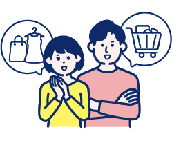 お互い自由にショッピング